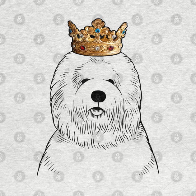 Old English Sheepdog Dog King Queen Wearing Crown by millersye